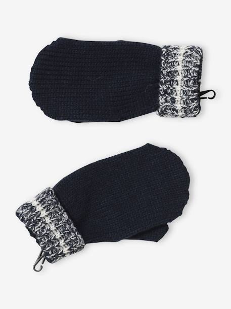 Ensemble colorblock bonnet + snood + gants garçon bleu nuit 7 - vertbaudet enfant 
