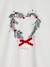 T-shirt fille noël couronne coeur détails pailletés écru 3 - vertbaudet enfant 