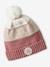Ensemble bonnet snood moufles/mitaines colorblock fille rayé rose+vert d'eau 3 - vertbaudet enfant 