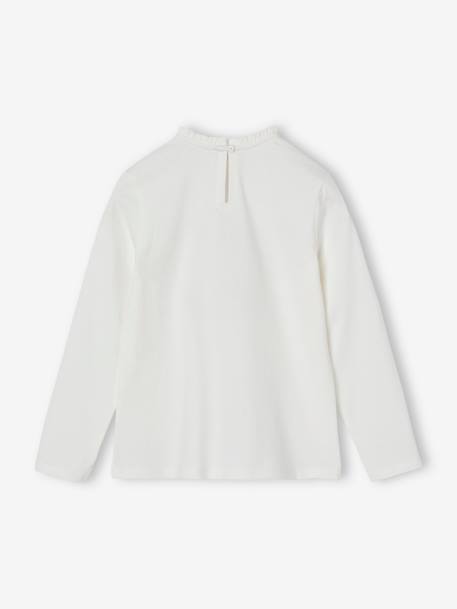 T-shirt fille noël couronne coeur détails pailletés écru 2 - vertbaudet enfant 
