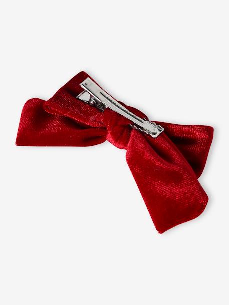 Ensemble serre-tête et barrette fille en velours anthracite+rouge 10 - vertbaudet enfant 
