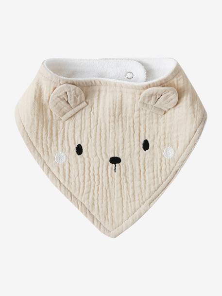 Lot 3 bavoirs bandanas en gaze de coton Bord de mer+Broceliande+Dans les bois+Hanoi+Hérisson+Hygge+lot renard+Mon coeur+Tanzanie 30 - vertbaudet enfant 