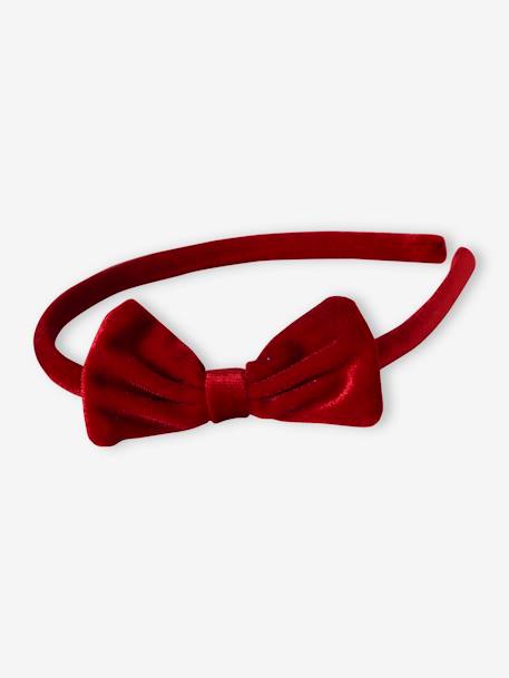 Ensemble serre-tête et barrette fille en velours anthracite+rouge 12 - vertbaudet enfant 