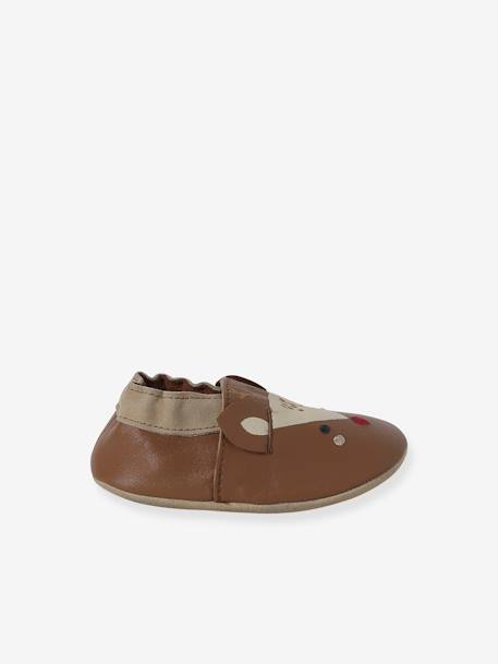 Chaussons élastiqués en cuir souple Rennes bébé marron 6 - vertbaudet enfant 