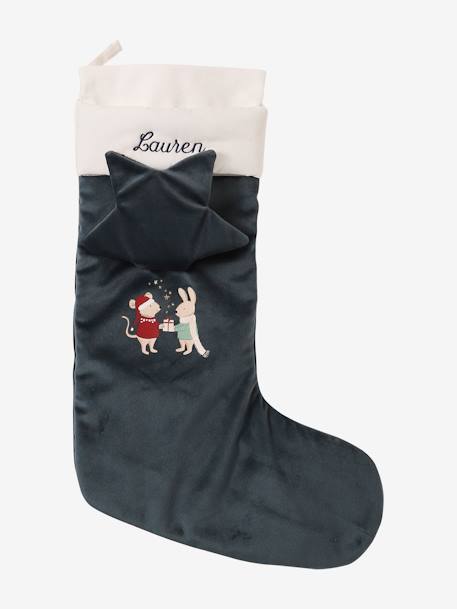 Chaussette de Noël velours souris et lapin vert 8 - vertbaudet enfant 