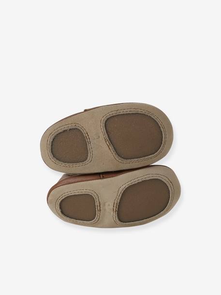 Chaussons élastiqués en cuir souple Rennes bébé marron 4 - vertbaudet enfant 