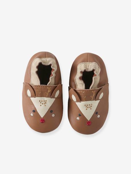 Chaussons élastiqués en cuir souple Rennes bébé marron 5 - vertbaudet enfant 