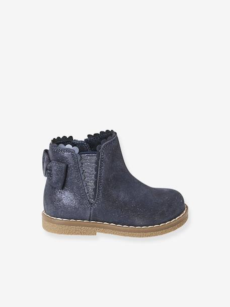 Boots bébé fille cuir zippées beige imprimé+bordeaux+CAMEL+marine+noir 36 - vertbaudet enfant 