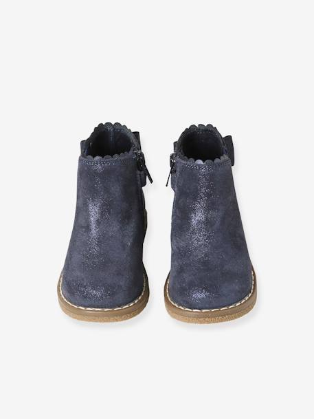 Boots bébé fille cuir zippées beige imprimé+bordeaux+CAMEL+marine+noir 34 - vertbaudet enfant 