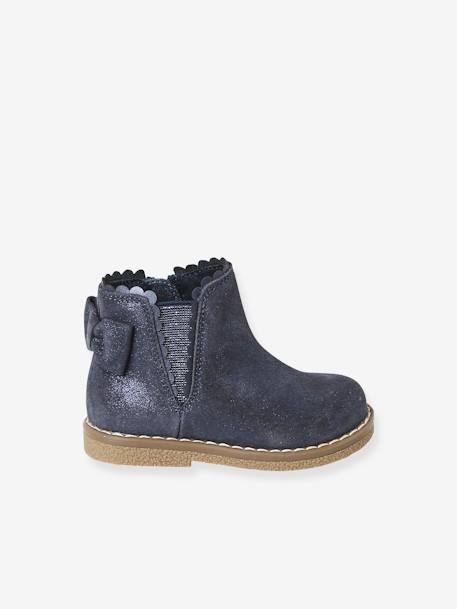 Boots bébé fille cuir zippées beige imprimé+bordeaux+CAMEL+marine+noir 32 - vertbaudet enfant 
