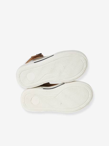 Chaussures enfant garçon cuir montantes zippées et lacées marine+marron 12 - vertbaudet enfant 