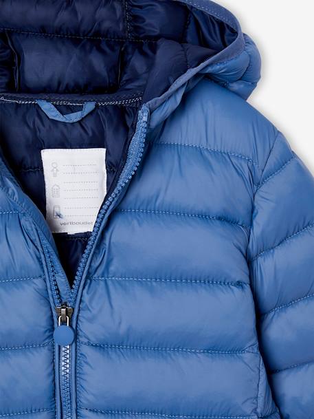 Doudoune légère à capuche garçon bleu jean+marine 3 - vertbaudet enfant 