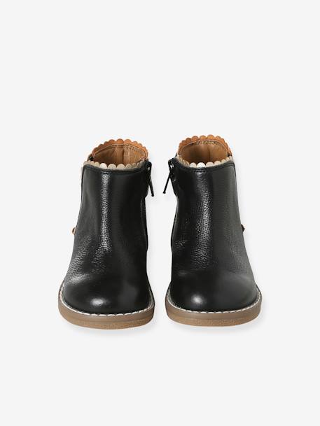 Boots bébé fille cuir zippées beige imprimé+bordeaux+CAMEL+marine+noir 40 - vertbaudet enfant 