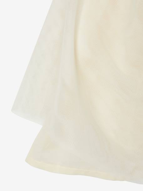 Robe Noël bi-matière jupon en tulle fille écru 7 - vertbaudet enfant 