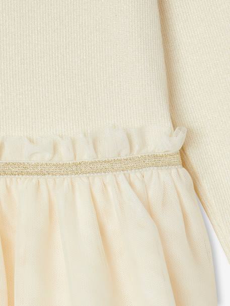 Robe Noël bi-matière jupon en tulle fille écru 6 - vertbaudet enfant 