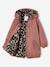 Parka fille à capuche doublée imitation fourrure bois de rose+noir 2 - vertbaudet enfant 