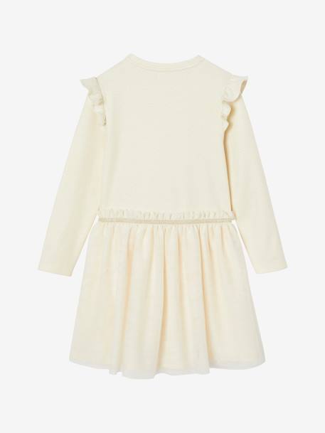 Robe Noël bi-matière jupon en tulle fille écru 4 - vertbaudet enfant 