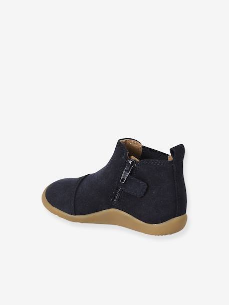 Boots souples en cuir zippées et élastiquées camel+marine 8 - vertbaudet enfant 