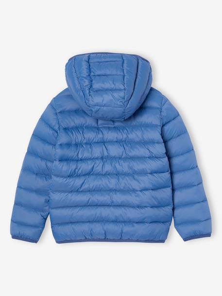 Doudoune légère à capuche garçon bleu jean+marine 2 - vertbaudet enfant 