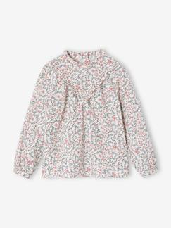 -Blouse fille à volants imprimée fleurs 