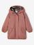Parka fille à capuche doublée imitation fourrure bois de rose+noir 1 - vertbaudet enfant 