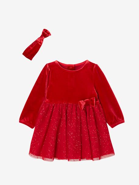 Coffret Noël bébé fille robe tulle pailleté et bandeau rouge 5 - vertbaudet enfant 