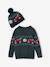 Coffret Noël pull jacquard et bonnet à pompon garçon vert sapin 5 - vertbaudet enfant 