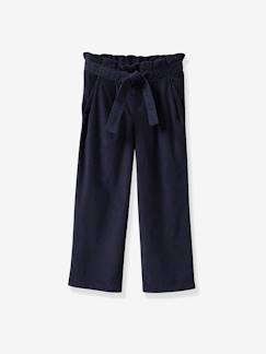 -Pantalon large fille en velours