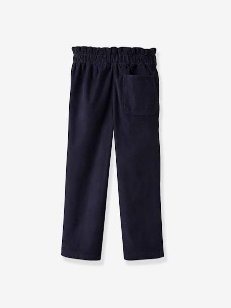 Pantalon large fille en velours marine 2 - vertbaudet enfant 