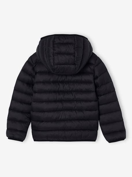 Doudoune garçon légère à capuche bleu jean+bleu moyen+marine+noir+noisette+noix de pécan+olive+rouge+vert émeraude 13 - vertbaudet enfant 