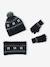 Coffret Noël Flocon garçon bonnet + snood + gants/mitaines marine 10 - vertbaudet enfant 