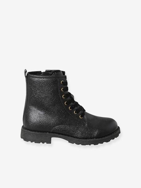 Boots enfant fille vernies synthétique zippées lot noir+noir+noir imprimé 2 - vertbaudet enfant 