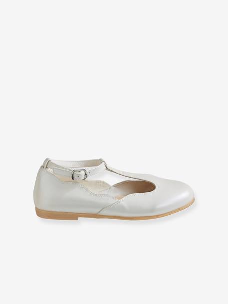 Ballerines salomés fille BLANC CLAIR UNI+ROSE CLAIR UNI 2 - vertbaudet enfant 
