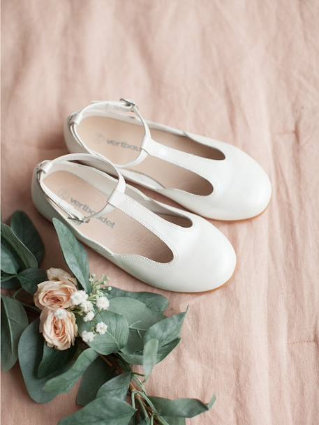 Ballerines salomés fille BLANC CLAIR UNI+ROSE CLAIR UNI 5 - vertbaudet enfant 
