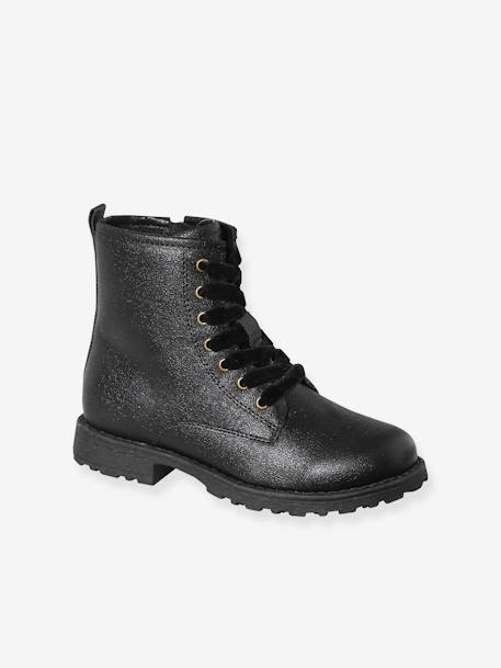 Boots enfant fille vernies synthétique zippées lot noir+noir+noir imprimé 1 - vertbaudet enfant 