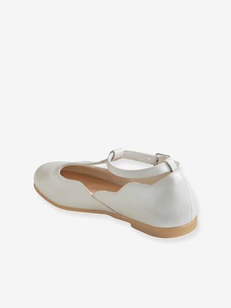 Ballerines salomés fille BLANC CLAIR UNI+ROSE CLAIR UNI 3 - vertbaudet enfant 
