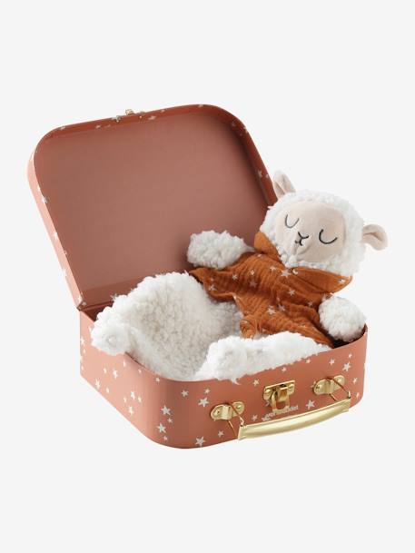 Doudou mouton bi-matière avec mallette beige 2 - vertbaudet enfant 