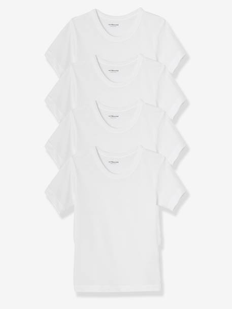Lot de 4 T-shirts maillot de corps BASICS blanc 3 - vertbaudet enfant 