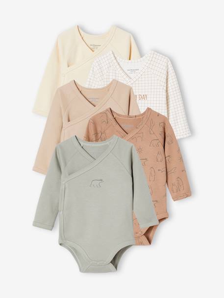 Vertbaudet Lot 2 bodies manches longues bébé ouverture naissance en coton bio Vertbaudet Lot 2 bodies manches longues bébé ouverture naissance en coton bio