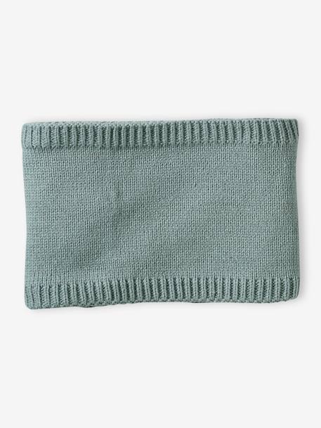 Ensemble bébé garçon bonnet + snood + moufles BASICS vert d'eau 2 - vertbaudet enfant 