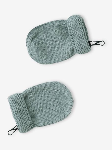 Ensemble bébé garçon bonnet + snood + moufles BASICS vert d'eau 4 - vertbaudet enfant 