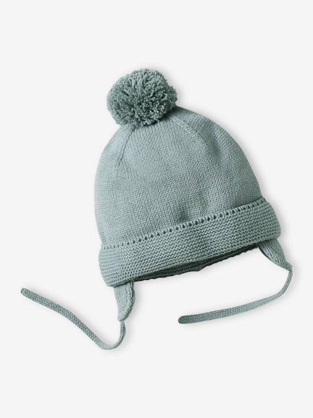 Ensemble bébé garçon bonnet + snood + moufles BASICS vert d'eau 3 - vertbaudet enfant 