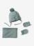 Ensemble bébé garçon bonnet + snood + moufles BASICS vert d'eau 1 - vertbaudet enfant 