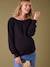 Pull maille fine détails boutons dorés noir+vert sapin 2 - vertbaudet enfant 