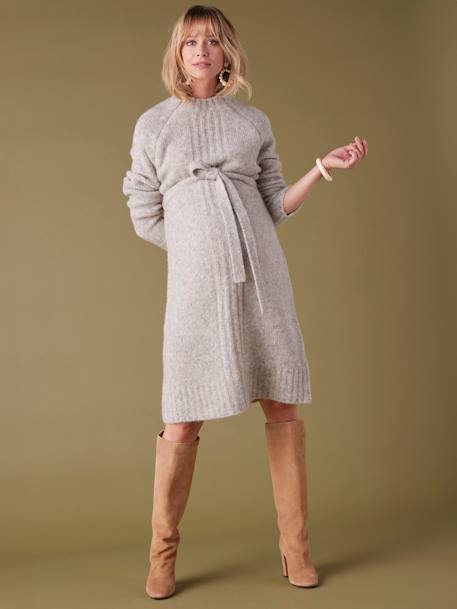 Robe de grossesse en tricot beige+gris perle 9 - vertbaudet enfant 