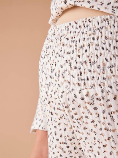 Pyjama grossesse 2 pièces en gaze de coton écru+rayé bleu 4 - vertbaudet enfant 