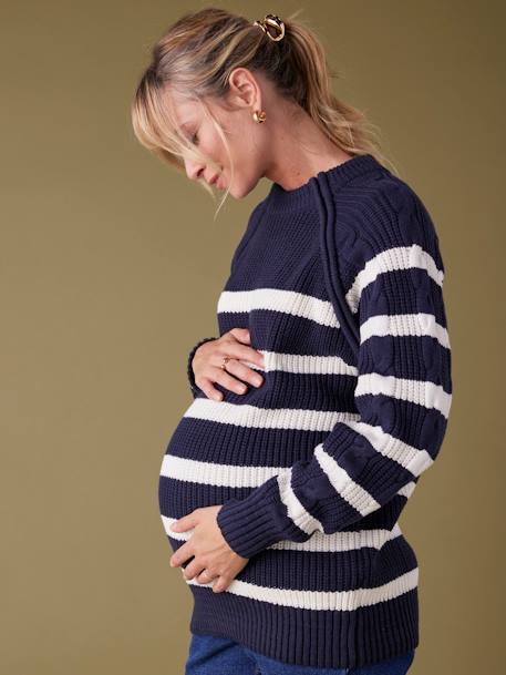Pull grossesse style marinière marine 4 - vertbaudet enfant 