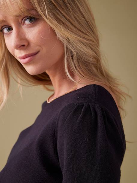 Pull maille fine détails boutons dorés noir+vert sapin 5 - vertbaudet enfant 