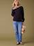 Pull maille fine détails boutons dorés noir+vert sapin 6 - vertbaudet enfant 