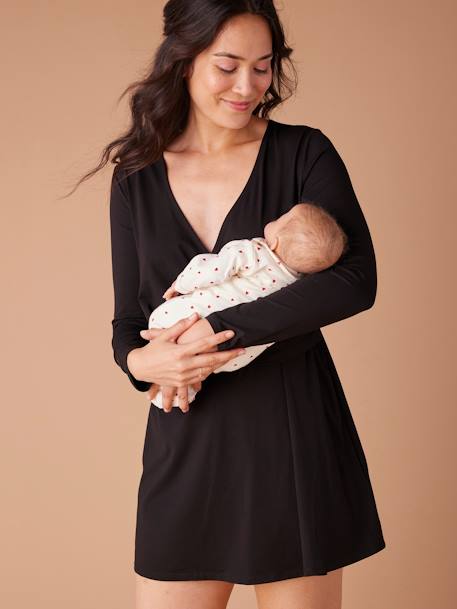 Kit maternité 2 en 1 robe -tunique et pantalon large noir 1 - vertbaudet enfant 